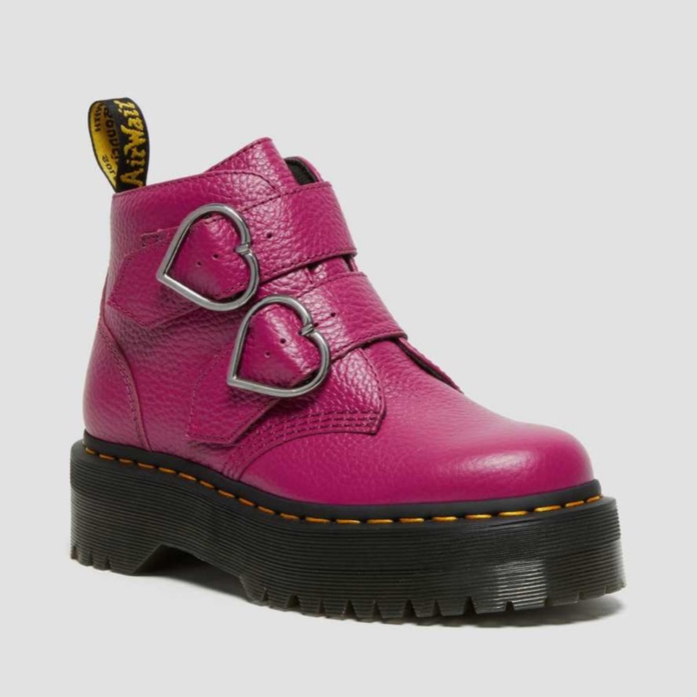 DEVON HEART LEATHER PLATFORM BOOTS size 8